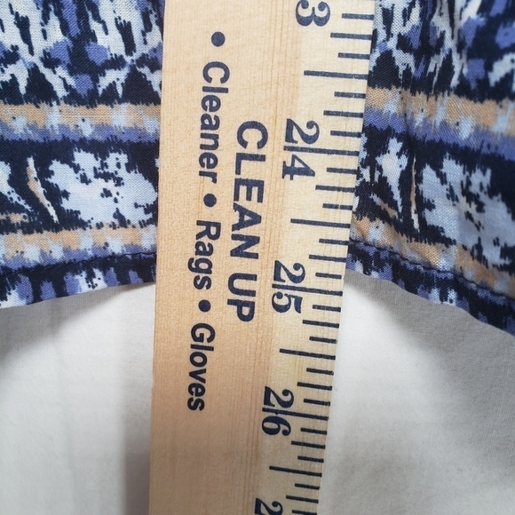 Time And Tru Blue Floral Boho Peasant Shirt Sz L - Picture 9 of 10